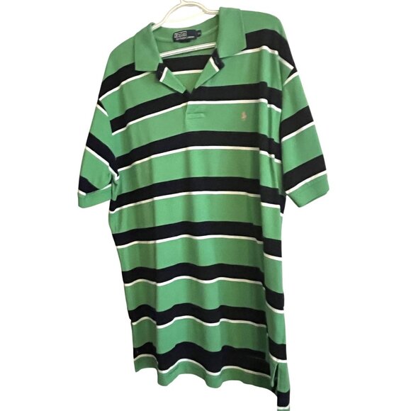 Polo Ralph Lauren Other - POLO Ralph Lauren 100% Cotton Men's XL Dark Blue White & Green Striped Short SLV